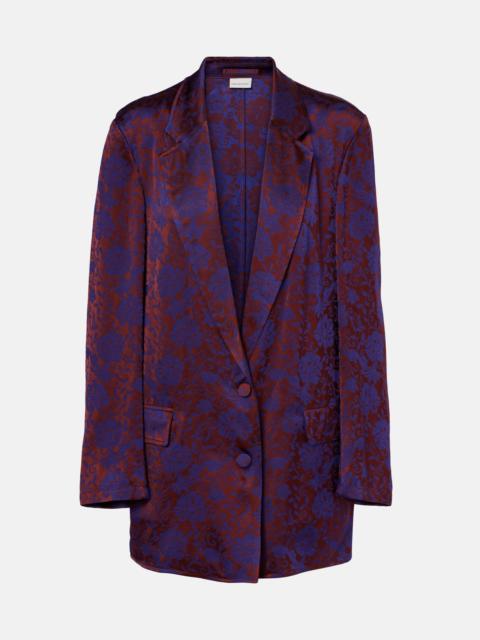 Floral jacquard blazer
