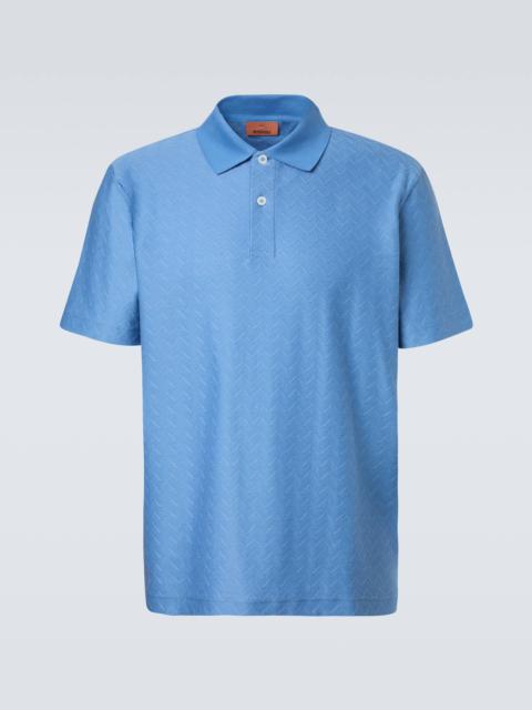 Zigzag cotton polo shirt
