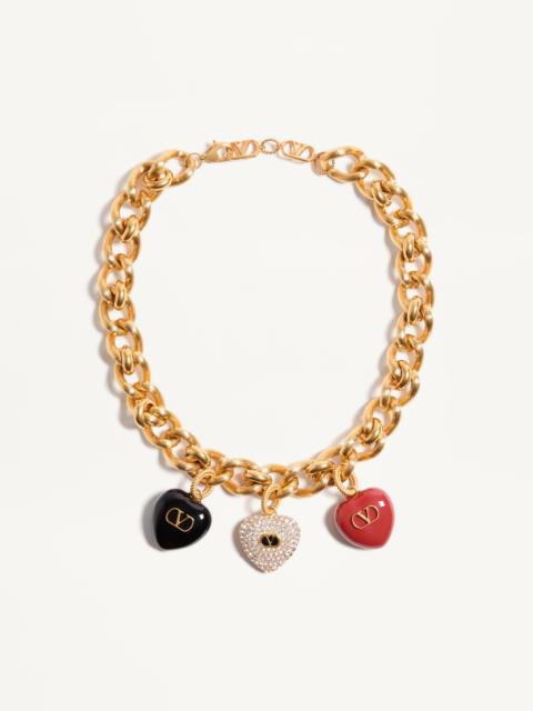 COEUR ROYAL NECKLACE IN METAL, ENAMEL AND SWAROVSKI® CRYSTALS