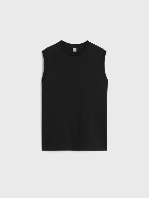 Relaxed sleeveless tee black