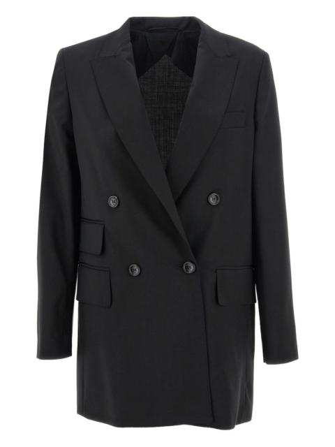 double-breasted wool blazer
