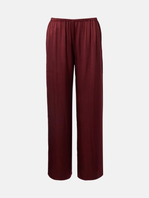 Austin silk satin wide-leg pants