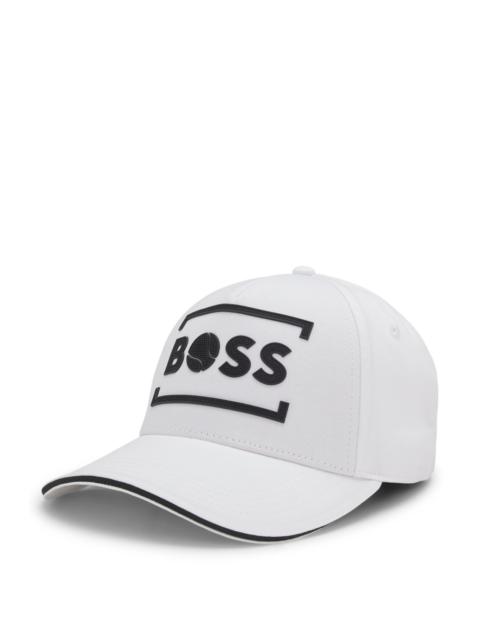 COTTON-TWILL CAP WITH TENNIS-INSPIRED LOGO ARTWORK