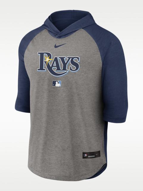 Tampa Bay Rays Authentic Collection Flux Men's Nike Dri-FIT MLB 3/4-Sleeve Hooded T-Shirt