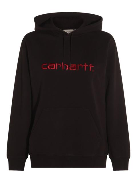 embroidered-logo hoodie