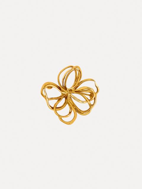 LARGE THREADED FLOWER BROOCH