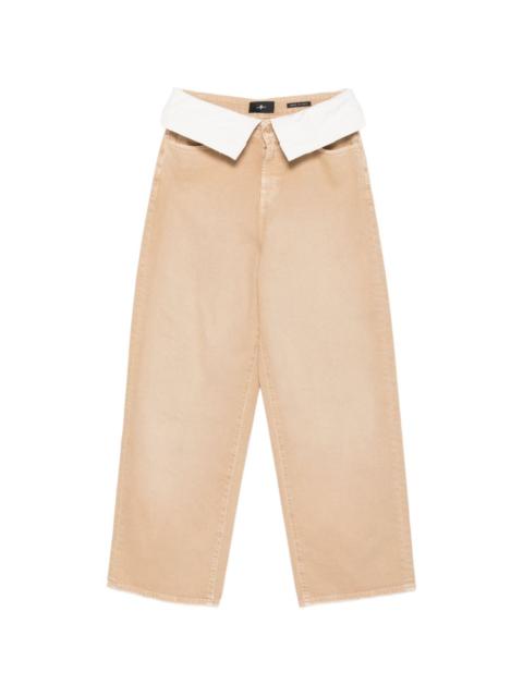 double layer wide-leg jeans