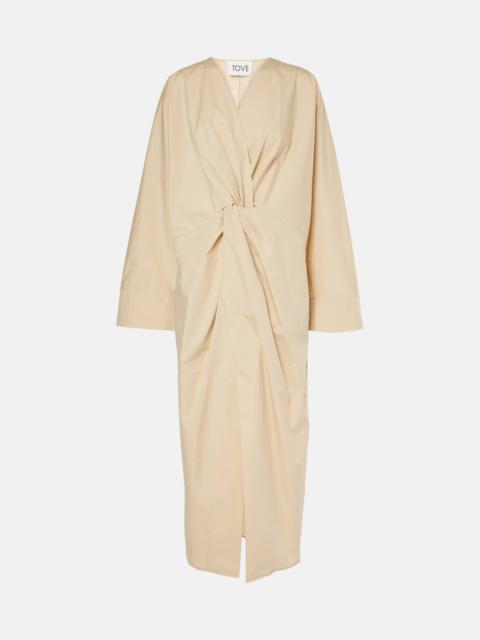 Ailin draped cotton midi dress