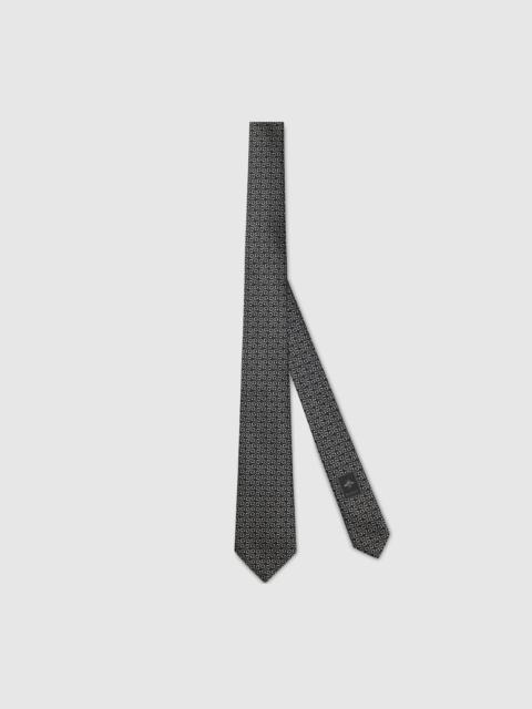 Horsebit silk jacquard tie