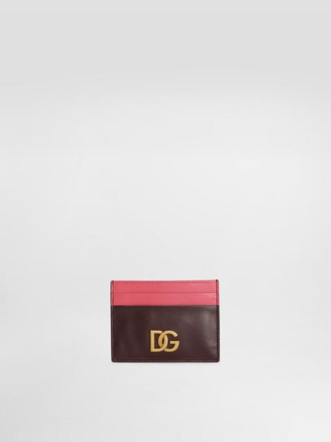 Calfskin card holder with DG logo