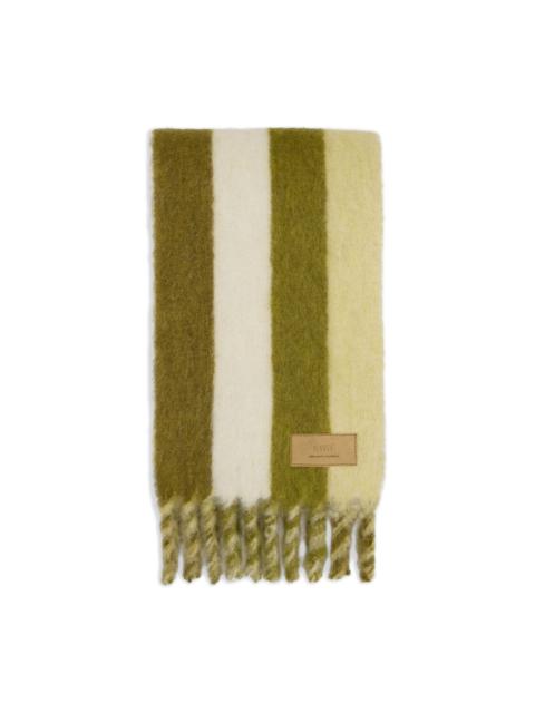 striped fringed scarf