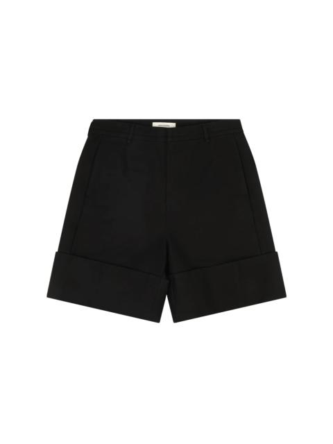 CUFFED SHORTS BLACK COTTON