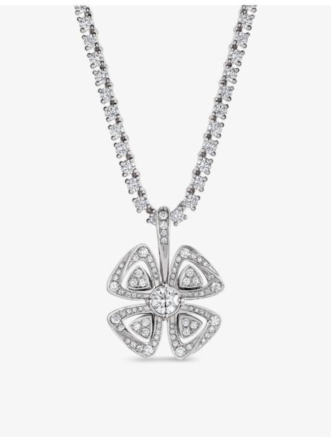Fiorever 18ct white-gold and 5.96ct brilliant-cut diamond necklace