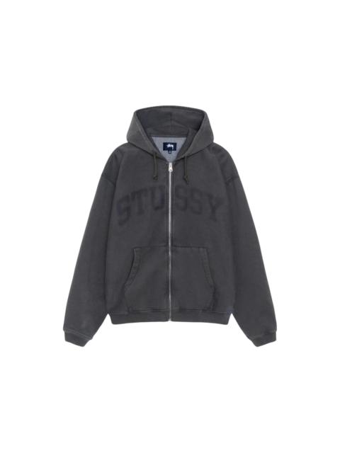 Stussy Zip Faded Graphic Hoodie Washed Black