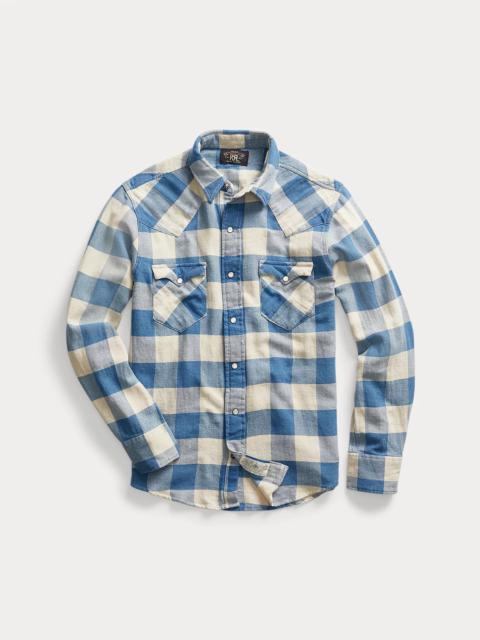 Slim Fit Plaid Twill Western Shirt