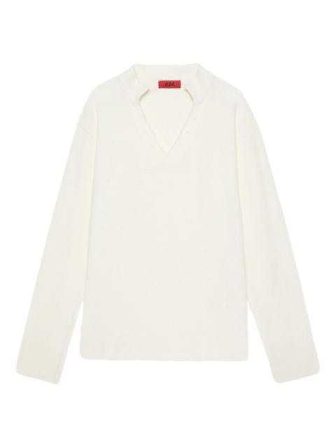 long-sleeve thermal jersey "White" sweater