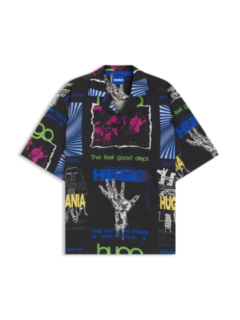 RELAXED-FIT SHIRT IN PRINTED COTTON POPLIN