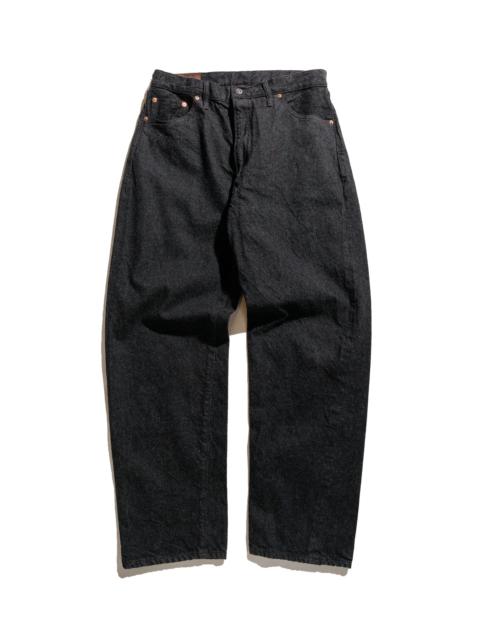 5P Zipper Front Denim Pants Black One Wash