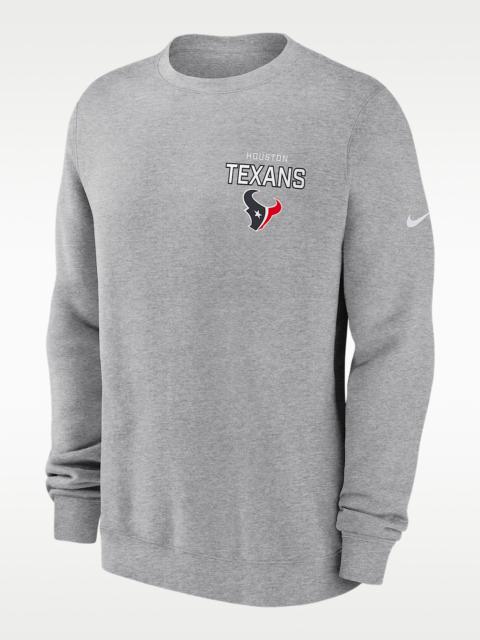 Houston Texans Draw Block Club Men's Nike NFL Pullover Crew