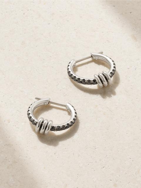 Ara Sterling Silver Diamond Hoop Earrings