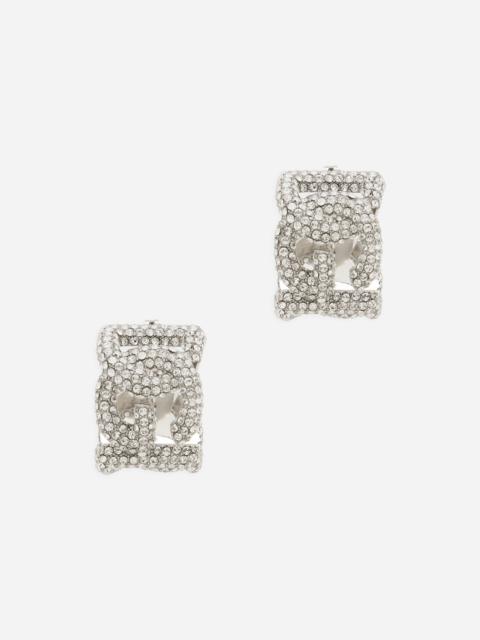 Rhinestone earrings with DG logo