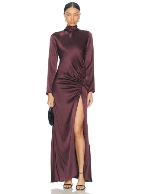 Satin Bias Tab Slit Gown
