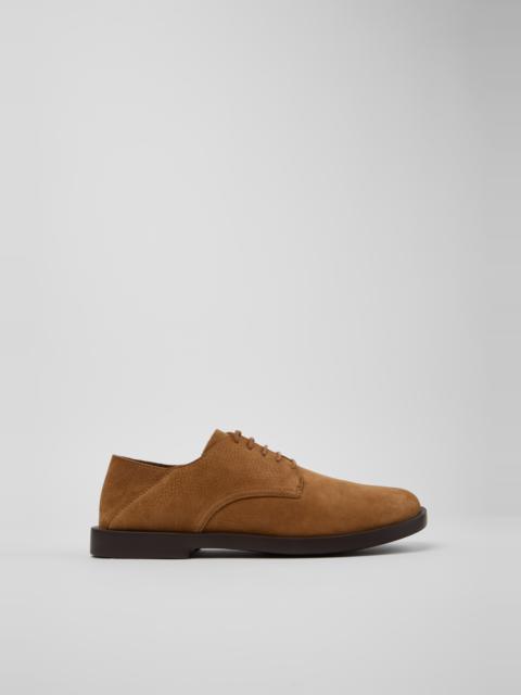 Brown Nubuck Leather Shoes for Men.