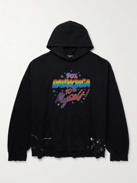 Oversized Printed Cotton-Jersey Hoodie