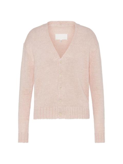 ribbed V-neck cardigan