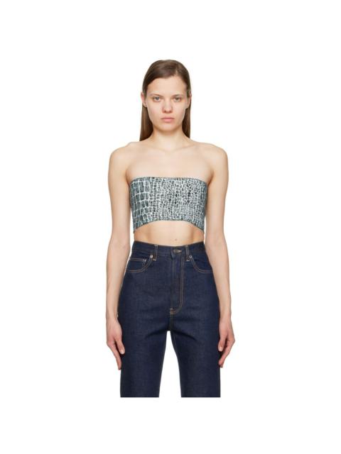 Blue Graphic Tube Top