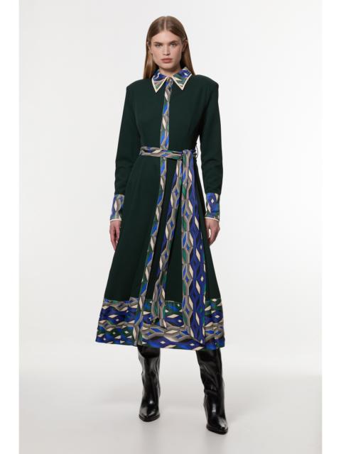 Amelia Graham Printed Twill Border Print Maxi Dress