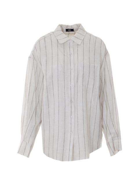 chest-pocket striped shirt