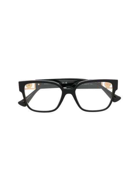 Medusa-charm square-frame glasses