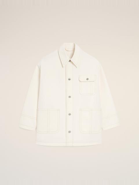 WHITE COTTON WORKER JACKET