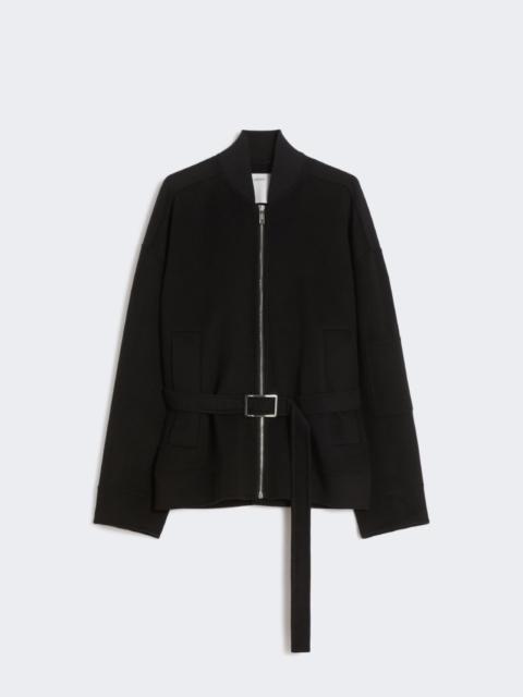 Oversized wool bomber jacket - black