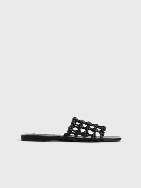 Braided-leather bandeau slides black
