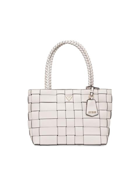 woven braided-handle tote bag