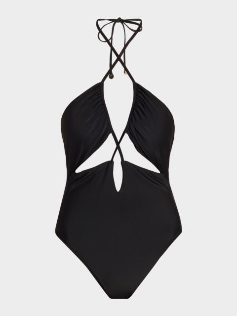 Nia Cutout Halter One-Piece Swimsuit
