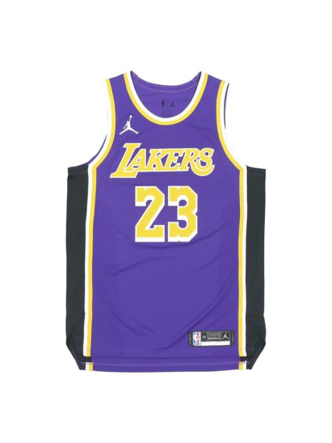 Air Jordan NBA Basketball game Jersey AU Player Edition Los Angeles Lakers LeBron James No. 23 Purpl