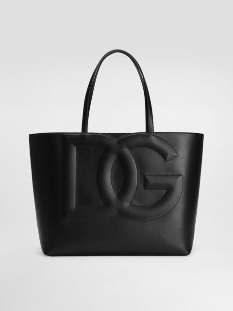 Medium calfskin Logo shopper