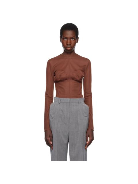 Brown Dummy Shaped Mesh Top