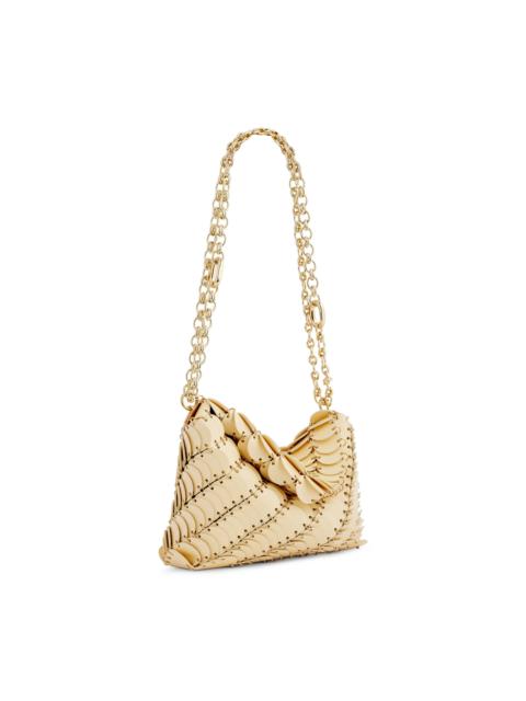 Leather Paillette Shoulder Bag gold