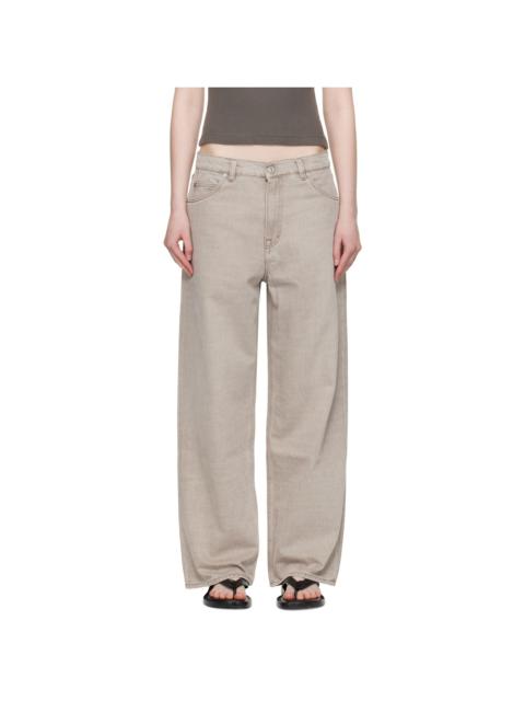 Beige Vast Cut Jeans