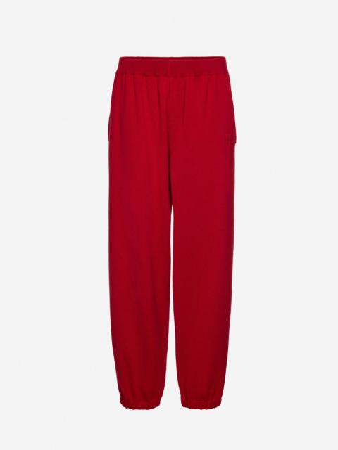 Cashmere and cotton joggers in red