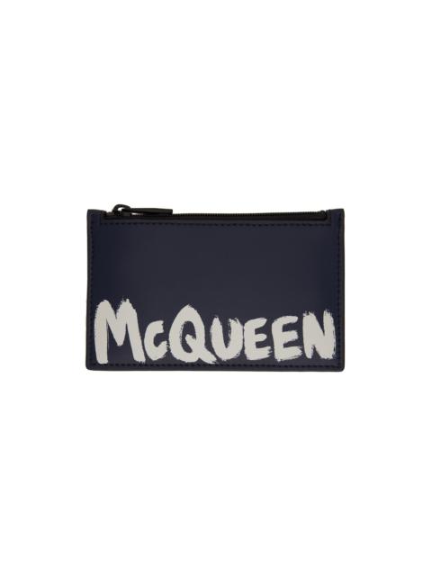 Navy Graffiti Card Holder