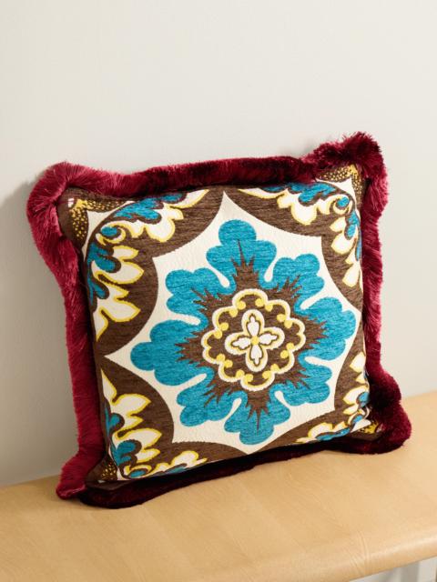 Fringed Chenille-jacquard Cushion