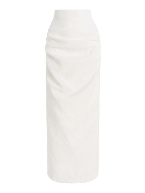 Exclusive Saucy Minx Crinkled Maxi Skirt white