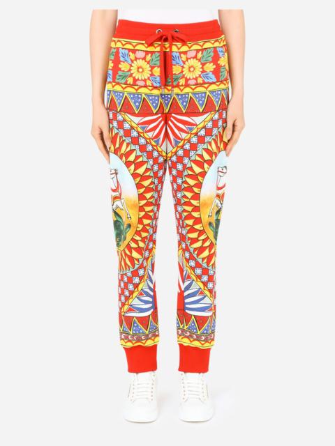 Carretto-print jersey jogging pants