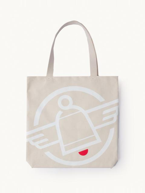 PRINTED CANVAS TOTE BAG - IRON HEART LOGO PRINT