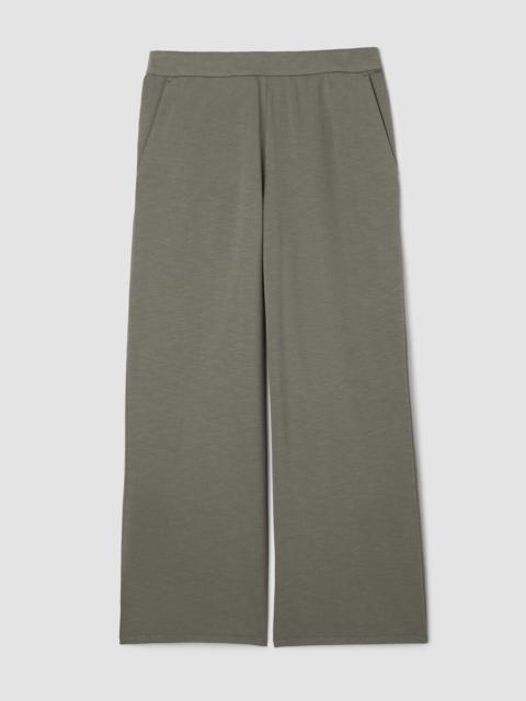 Garment-Dyed Organic Cotton Terry Wide-Leg Pant